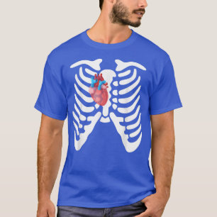 Skeleton Heart Rib Cage, Adult Kids Funny Hallowee T-Shirt