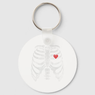 Skeleton Heart Rib Cage X-ray Adult Kids Fun Hallo Key Ring