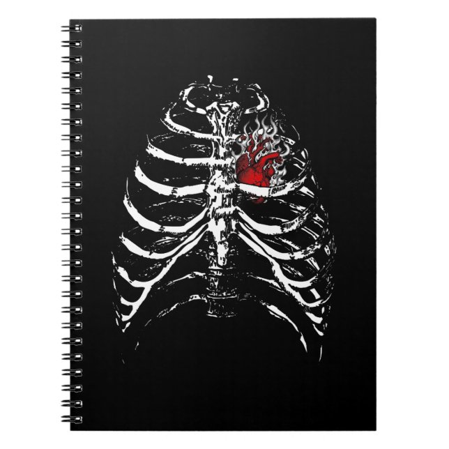 Skeleton Heart Rib Cage X-Ray Adult Kids Funny Notebook (Front)