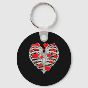 Skeleton Heart Rib Cage X Ray Adult Kids Funny Val Key Ring