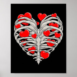 Skeleton Heart Rib Cage X Ray Adult Kids Funny Val Poster