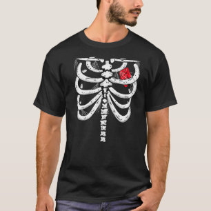 Skeleton Heart Rib Cage X Ray Halloween Costume T-Shirt