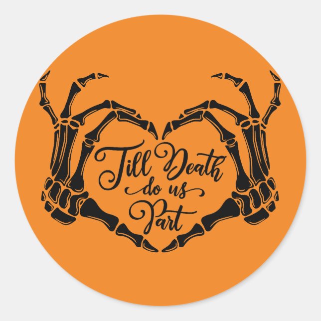 Skeleton Heart Till Death Sticker (Front)