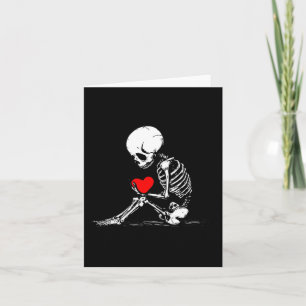 Skeleton Heart Valentines Emo Gothic Minimalist Ck Card