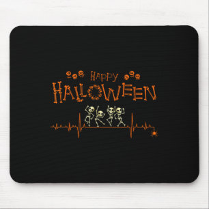 Skeleton Heartbeat Happy Halloween Doctor Nurse Mouse Pad