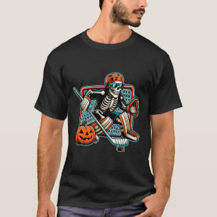 Skeleton Hockey Goalie Halloween Costume T-Shirt
