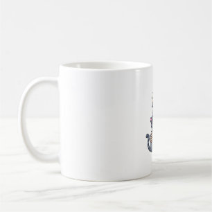 Skeleton Holding a Cat Cute Halloween Costume Skul Coffee Mug