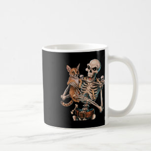 Skeleton Holding A Cat Skull Kitty Halloween Men W Coffee Mug