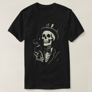 skeleton holding a cat T-Shirt