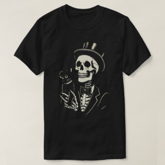 skeleton holding a cat T-Shirt
