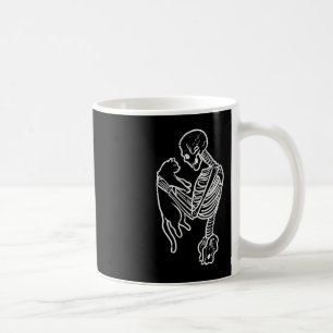 Skeleton Holding Cat Funny Halloween Costume Men W Coffee Mug