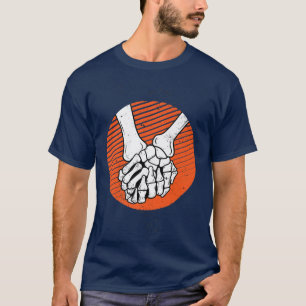 Skeleton Holding Hands Lazy Halloween Costume Cool T-Shirt