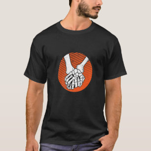Skeleton Holding Hands Lazy Halloween Costume Cool T-Shirt
