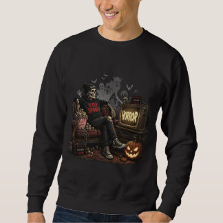 Skeleton Horror Movie Night Halloween Sweatshirt