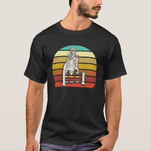 Skeleton Horse Racing Halloween Equestrian Hurdli T-Shirt