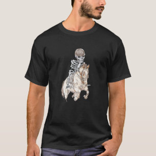 Skeleton Horse Racing Shirt Equestrian Halloween T