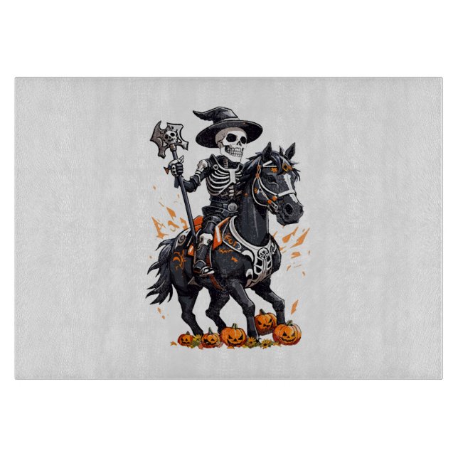 Skeleton Horse Rider Cutting Board (Front)