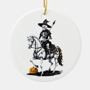 Skeleton Horse Rider - Halloween Skeleton Ceramic Ornament