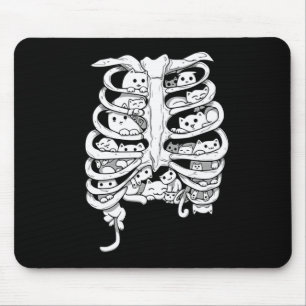 Skeleton Hug Cats Dead But Warm And Fuzzy Mouse Pad