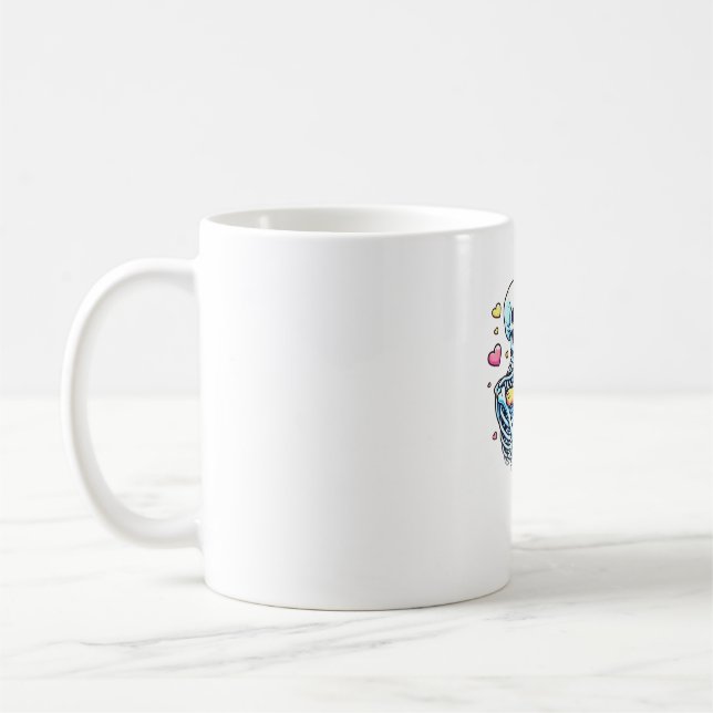 Skeleton Hugging a German Shepherd � Unique Gothic Coffee Mug (Left)