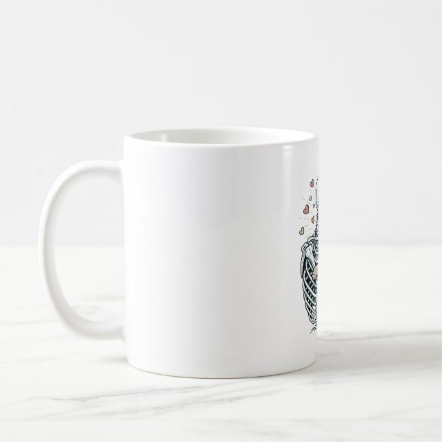 Skeleton Hugging a German Shepherd � Unique Gothic Coffee Mug (Left)