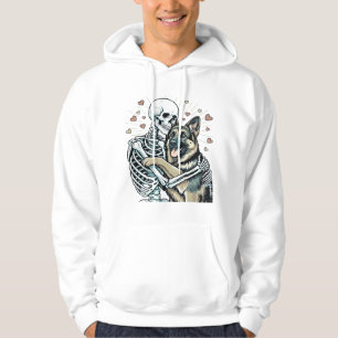 Skeleton Hugging a German Shepherd � Unique Gothic Hoodie