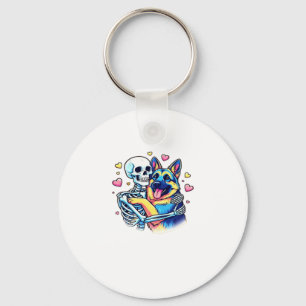 Skeleton Hugging a German Shepherd � Unique Gothic Key Ring