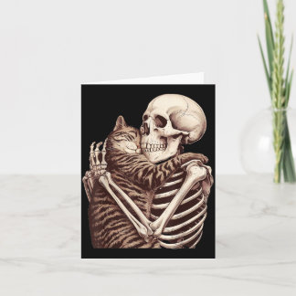 Skeleton Hugging Cat Gifts For Cat Mum Cat Dad Cat Card