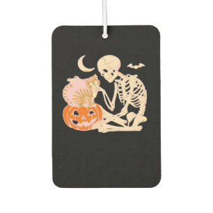 Skeleton Hugging Cat Halloween Cat Lover Cat Class Car Air Freshener