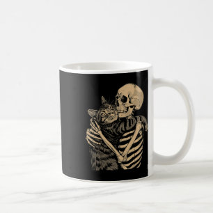 Skeleton Hugging Cat Halloween Cat Lover Cat Mum D Coffee Mug