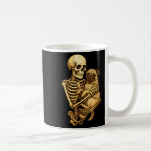 Skeleton Hugging Pug Halloween Pugs Lover Pug Mum  Coffee Mug