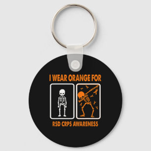 Skeleton I Wear Orange For RSD CRPS Awareness Key Ring