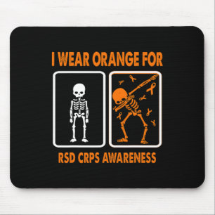 Skeleton I Wear Orange For RSD CRPS Awareness Mouse Pad