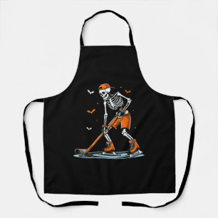 Skeleton Ice Hockey Halloween Boys Funny Halloween Apron