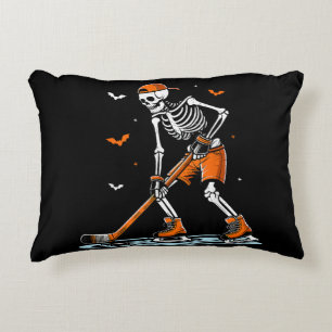 Skeleton Ice Hockey Halloween Boys Funny Halloween Decorative Cushion