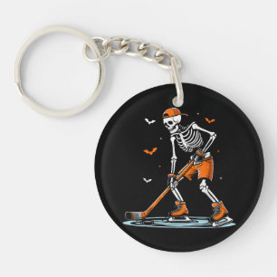 Skeleton Ice Hockey Halloween Boys Funny Halloween Key Ring