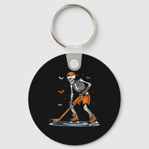 Skeleton Ice Hockey Halloween Boys Funny Halloween Key Ring