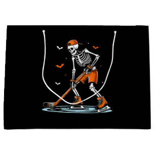 Skeleton Ice Hockey Halloween Boys Funny Halloween Large Gift Bag