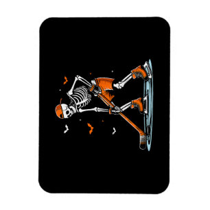 Skeleton Ice Hockey Halloween Boys Funny Halloween Magnet