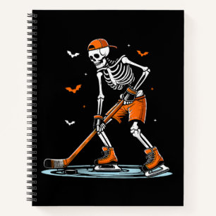 Skeleton Ice Hockey Halloween Boys Funny Halloween Notebook