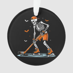 Skeleton Ice Hockey Halloween Boys Funny Halloween Ornament