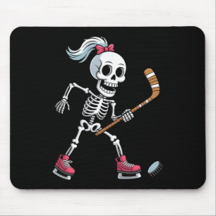 Skeleton Ice Hockey Halloween Costume Funny Women Mouse Pad