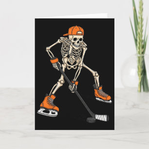 Skeleton Ice Hockey Halloween Costume Gift For Men Card