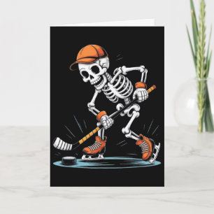 Skeleton Ice Hockey Halloween Costume Men Boys Kid Card