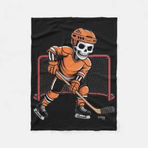 Skeleton Ice Hockey Halloween Costume Men Boys Kid Fleece Blanket