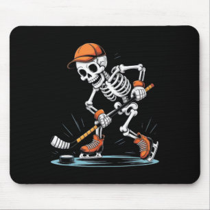 Skeleton Ice Hockey Halloween Costume Men Boys Kid Mouse Pad