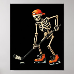 Skeleton Ice Hockey Halloween Costume Men Boys Kid Poster