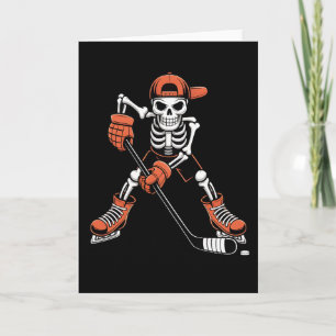 Skeleton Ice Hockey Halloween Costume Men Girls Bo Card