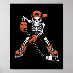 Skeleton Ice Hockey Halloween Costume Men Girls Bo Poster