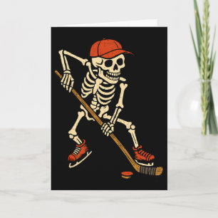 Skeleton Ice Hockey Halloween Costume Spooky Sport Card